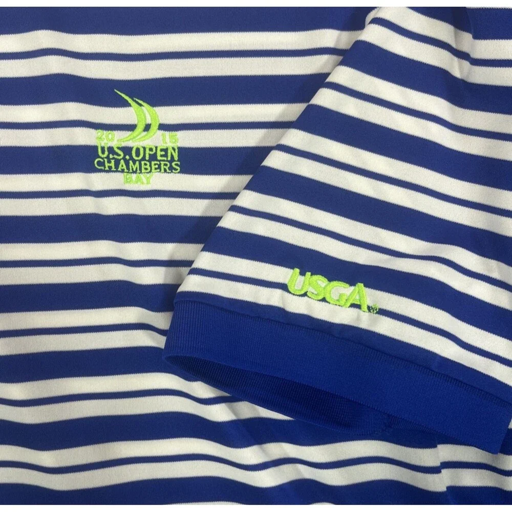 Polo‎ Golf Ralph Lauren Mens XL Blue Stripe Golf Polo Shirt